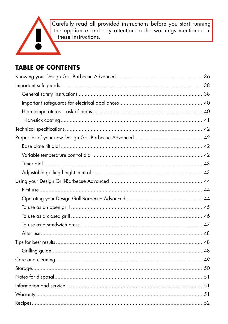 Gastroback 42534 Design Grill-Barbecue Advanced User Manual | Page 2 / 28