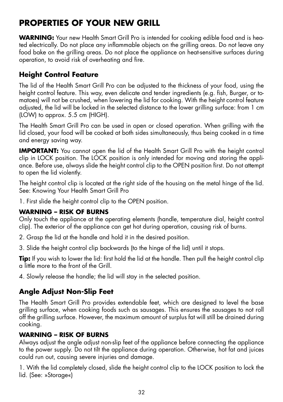 Properties of your new grill | Gastroback 42514 Health Smart Grill Pro User Manual | Page 10 / 20