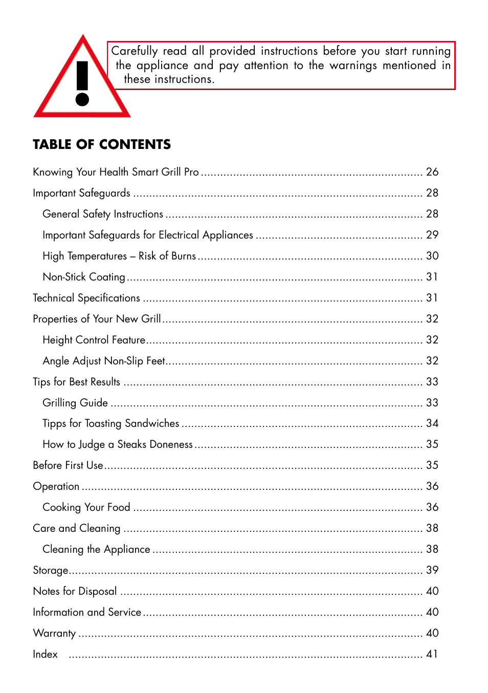 Gastroback 42514 Health Smart Grill Pro User Manual | Page 2 / 20