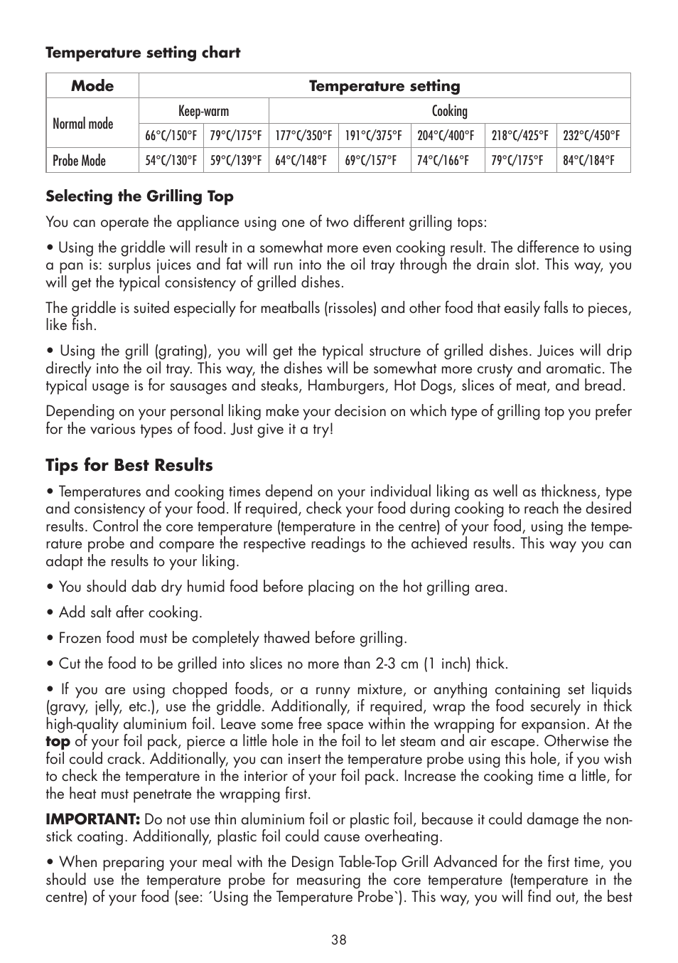 Tips for best results | Gastroback 42530 Design Tischgrill Advanced User Manual | Page 12 / 26