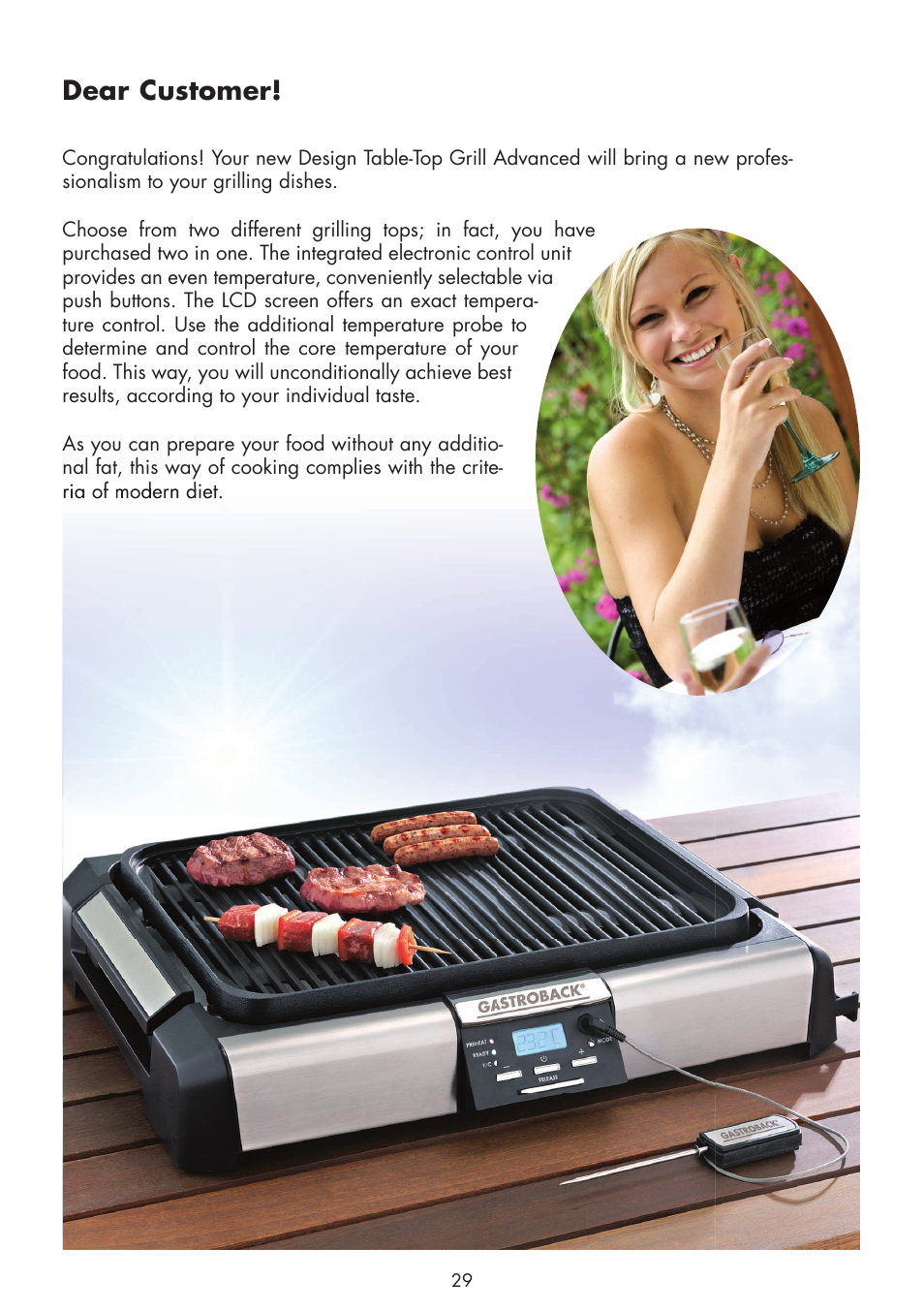 Dear customer | Gastroback 42530 Design Tischgrill Advanced User Manual | Page 3 / 26