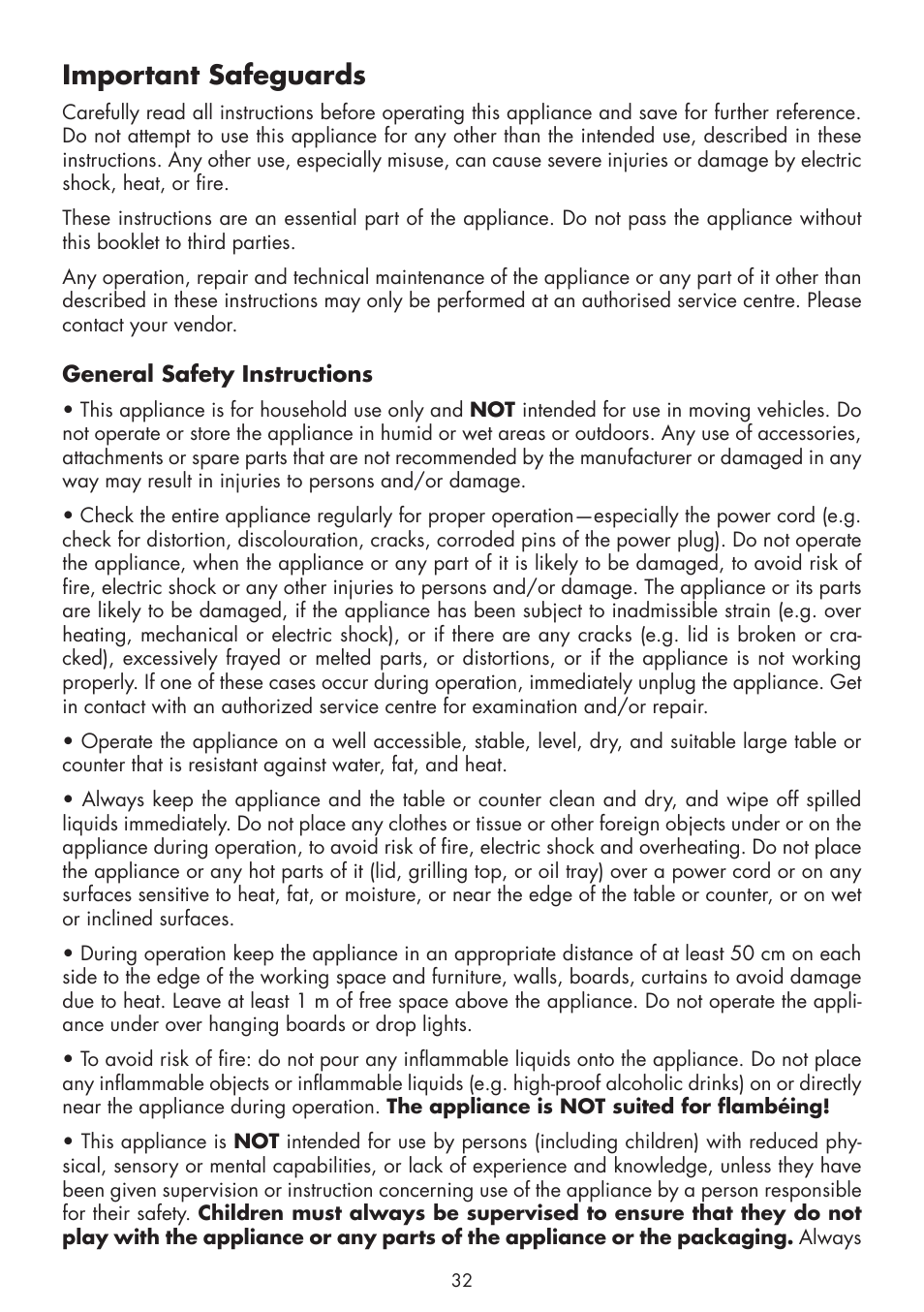 Important safeguards | Gastroback 42530 Design Tischgrill Advanced User Manual | Page 6 / 26