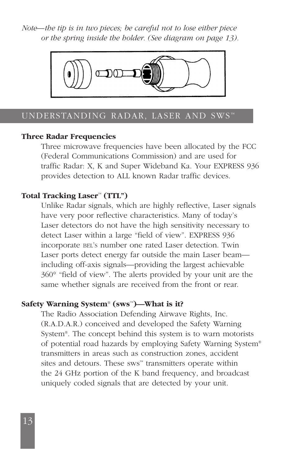 Beltronics E936CS User Manual | Page 13 / 24
