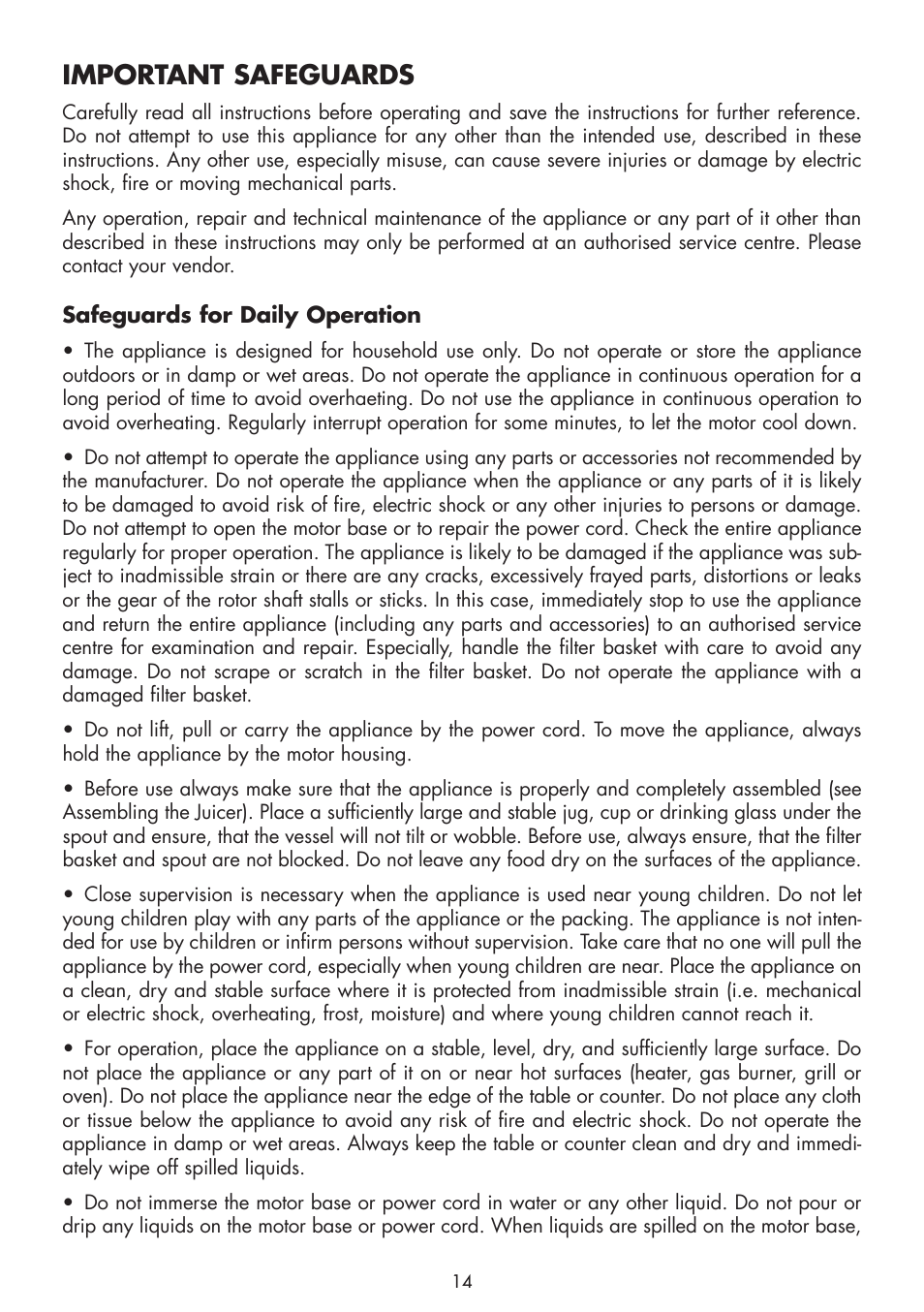 Important safeguards | Gastroback 41124 Elektric Citrus Juicer User Manual | Page 4 / 10
