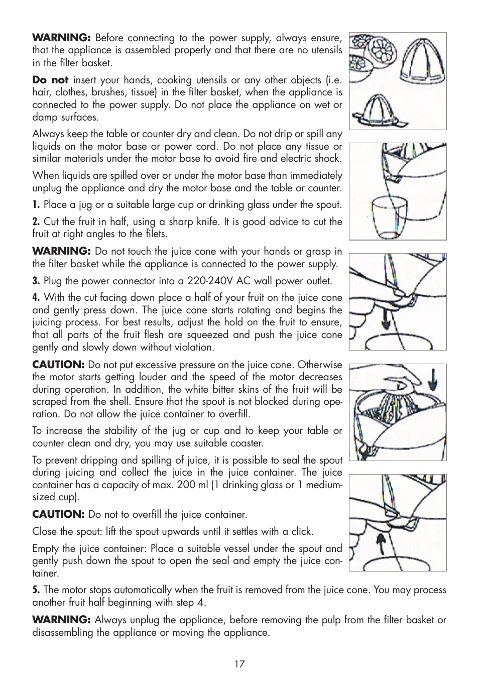 Gastroback 41124 Elektric Citrus Juicer User Manual | Page 7 / 10