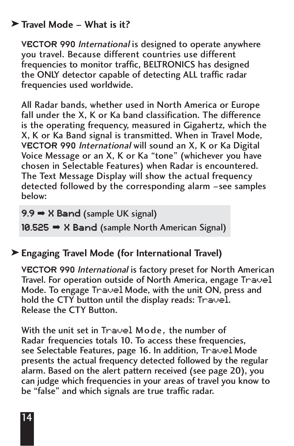 Beltronics V990 User Manual | Page 16 / 32