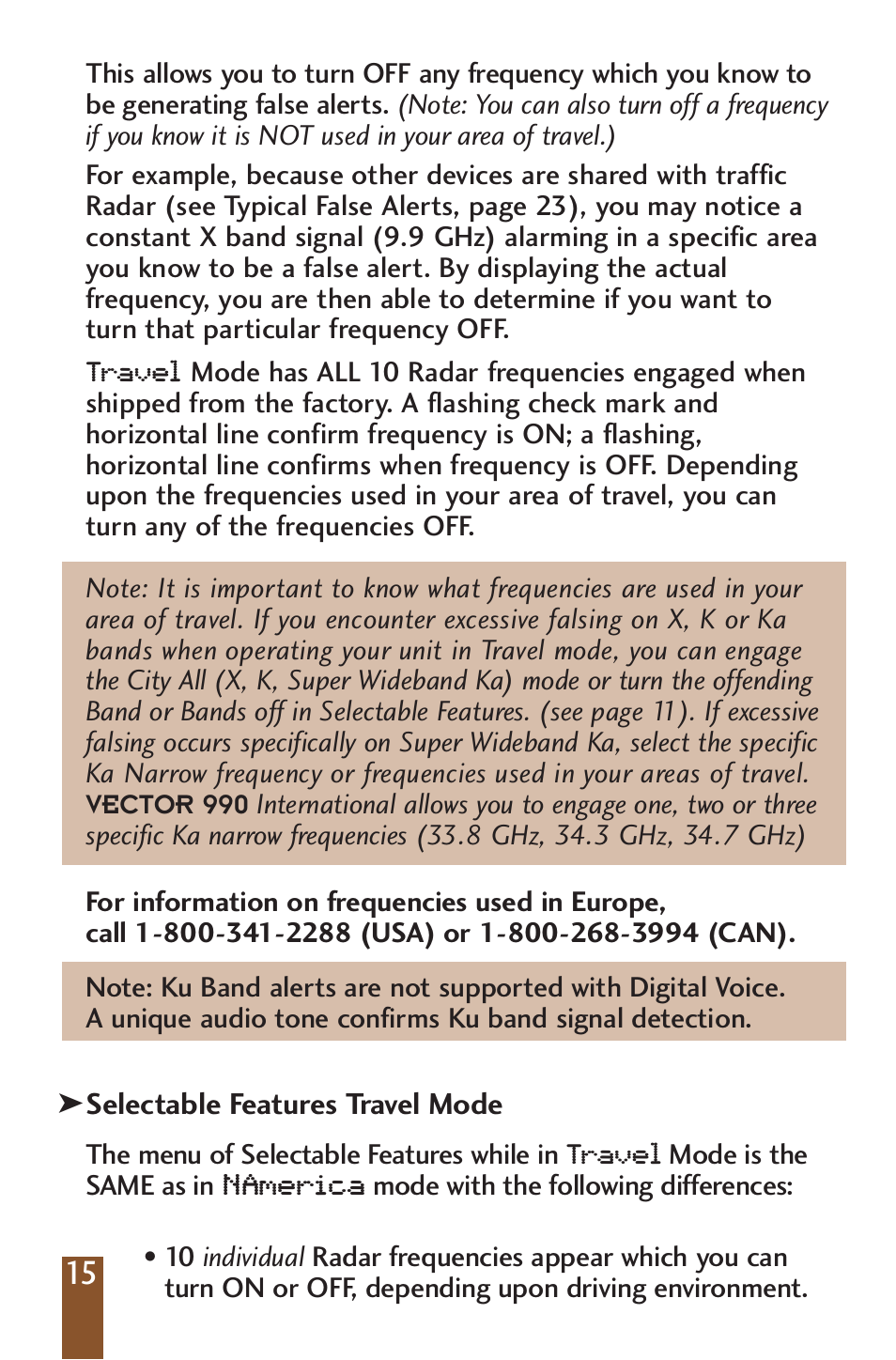 Beltronics V990 User Manual | Page 17 / 32