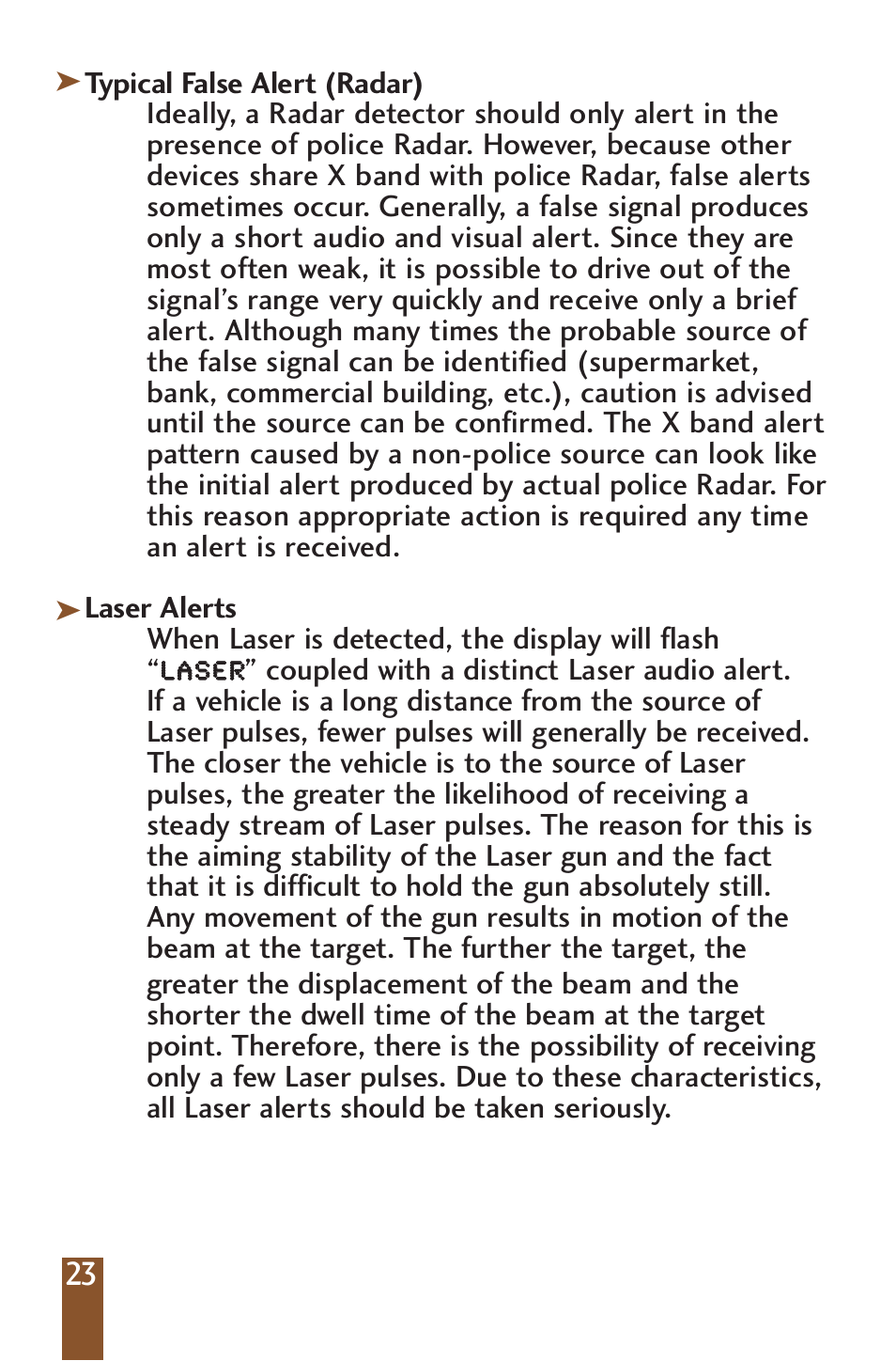 Beltronics V990 User Manual | Page 25 / 32