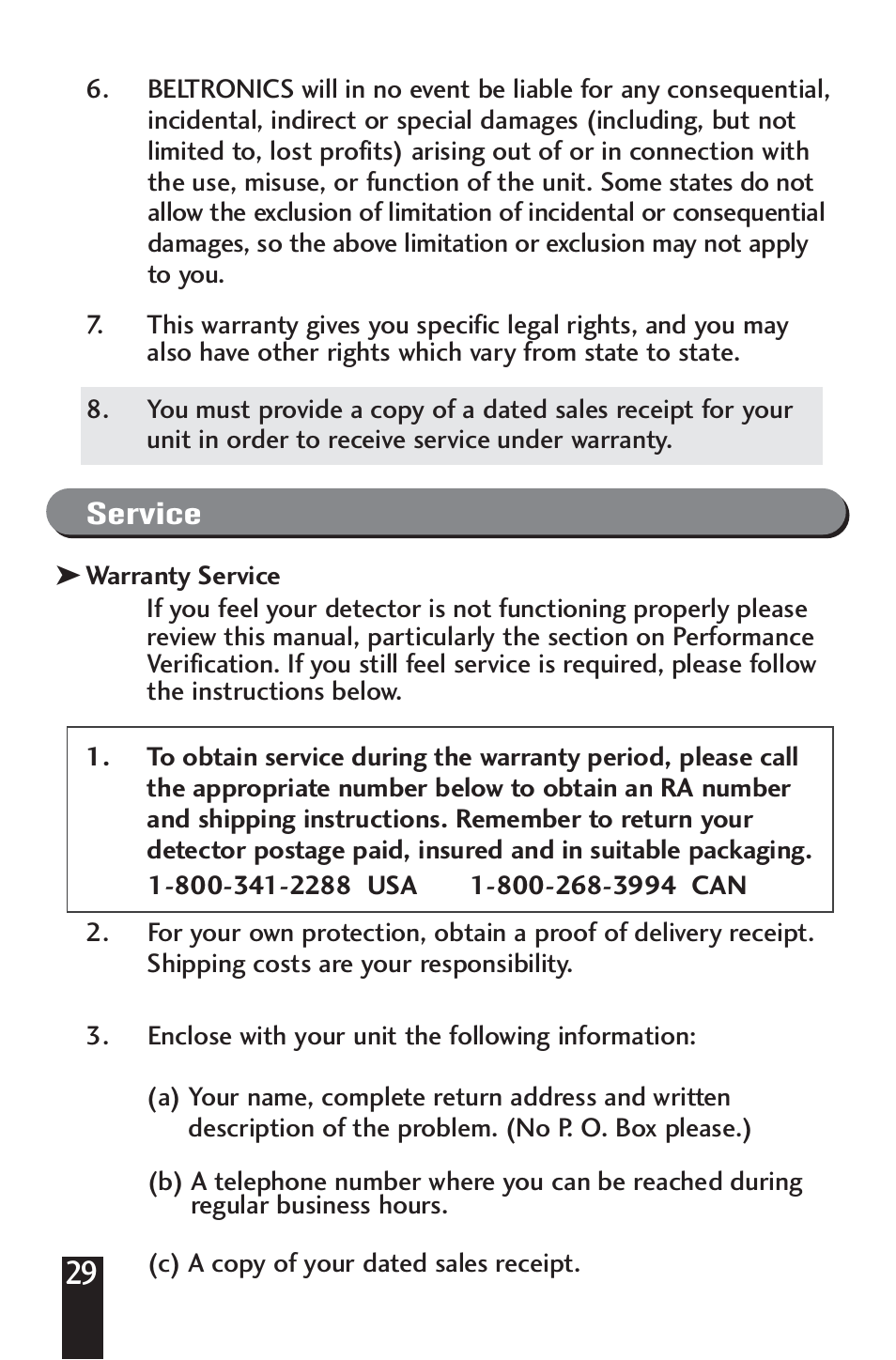 Beltronics V990 User Manual | Page 31 / 32