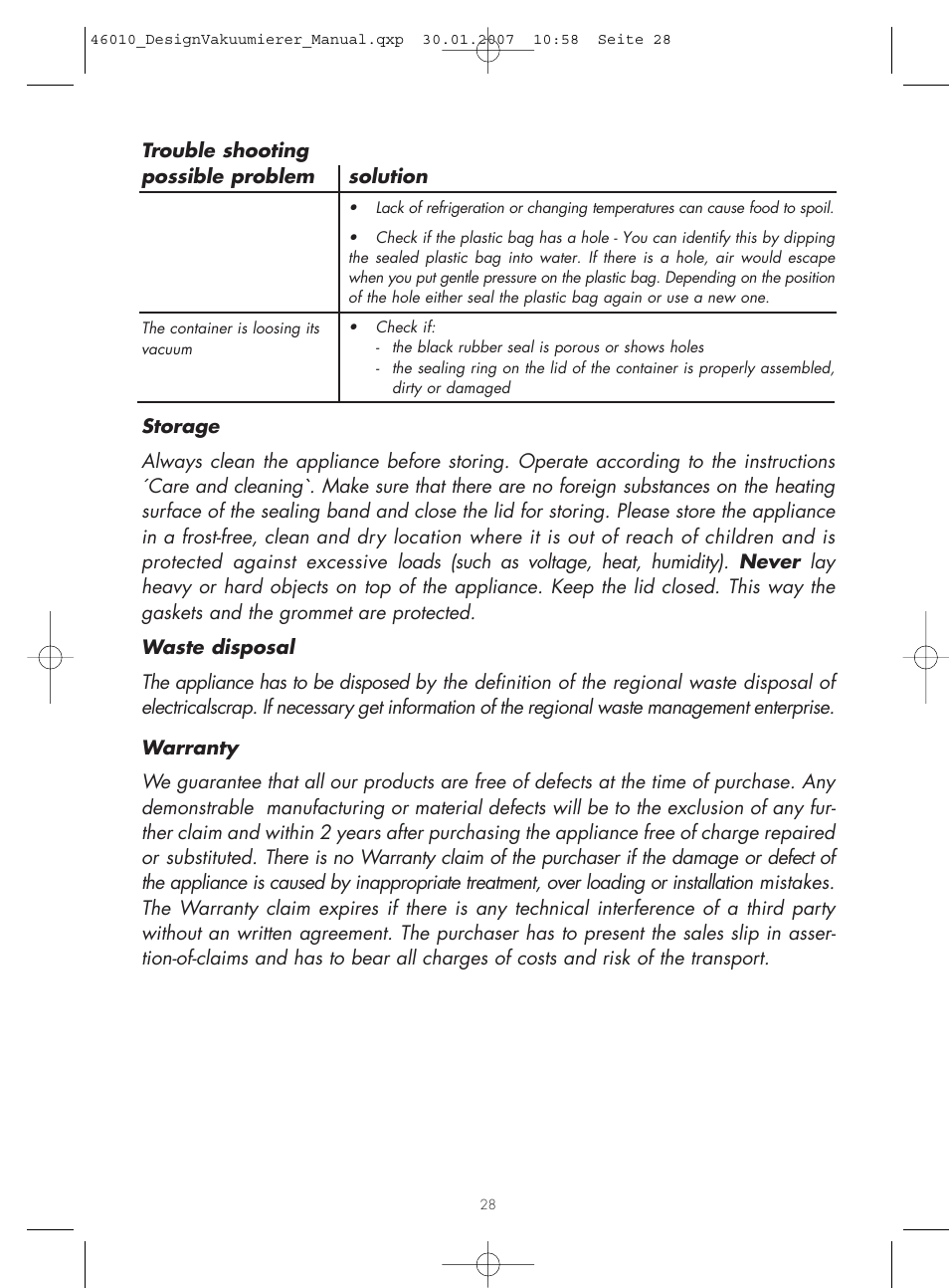 Gastroback 46010 Design Vacuum Sealer User Manual | Page 13 / 17