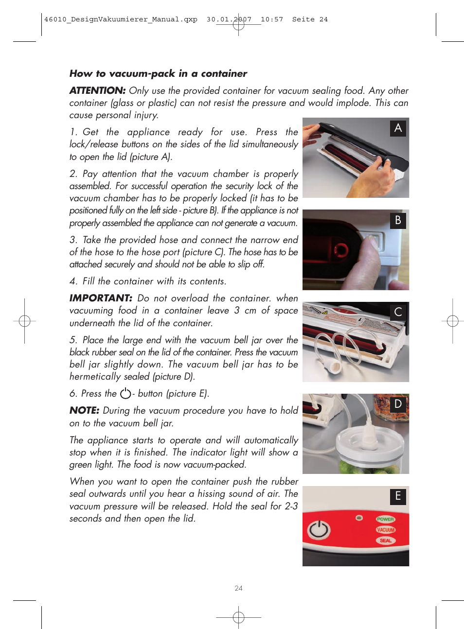 Gastroback 46010 Design Vacuum Sealer User Manual | Page 9 / 17