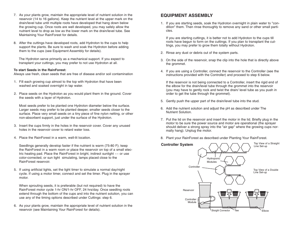 Equipment assembly | General Hydroponics RainForest 236 User Manual | Page 3 / 4