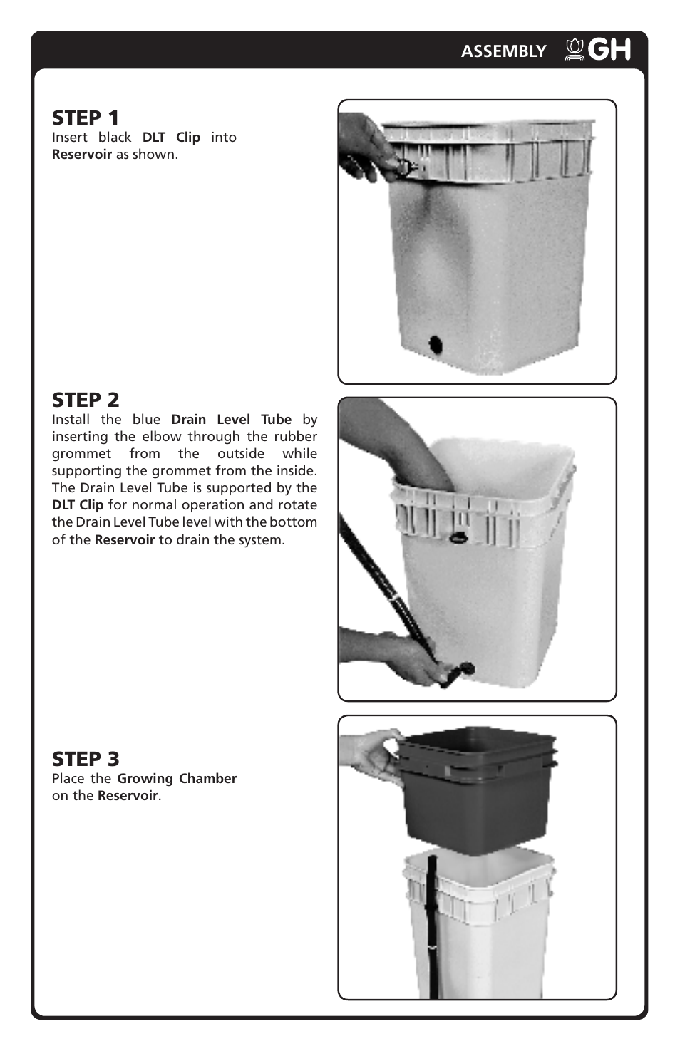 Step 1, Step 3, Step 2 | General Hydroponics WaterFarm User Manual | Page 3 / 8