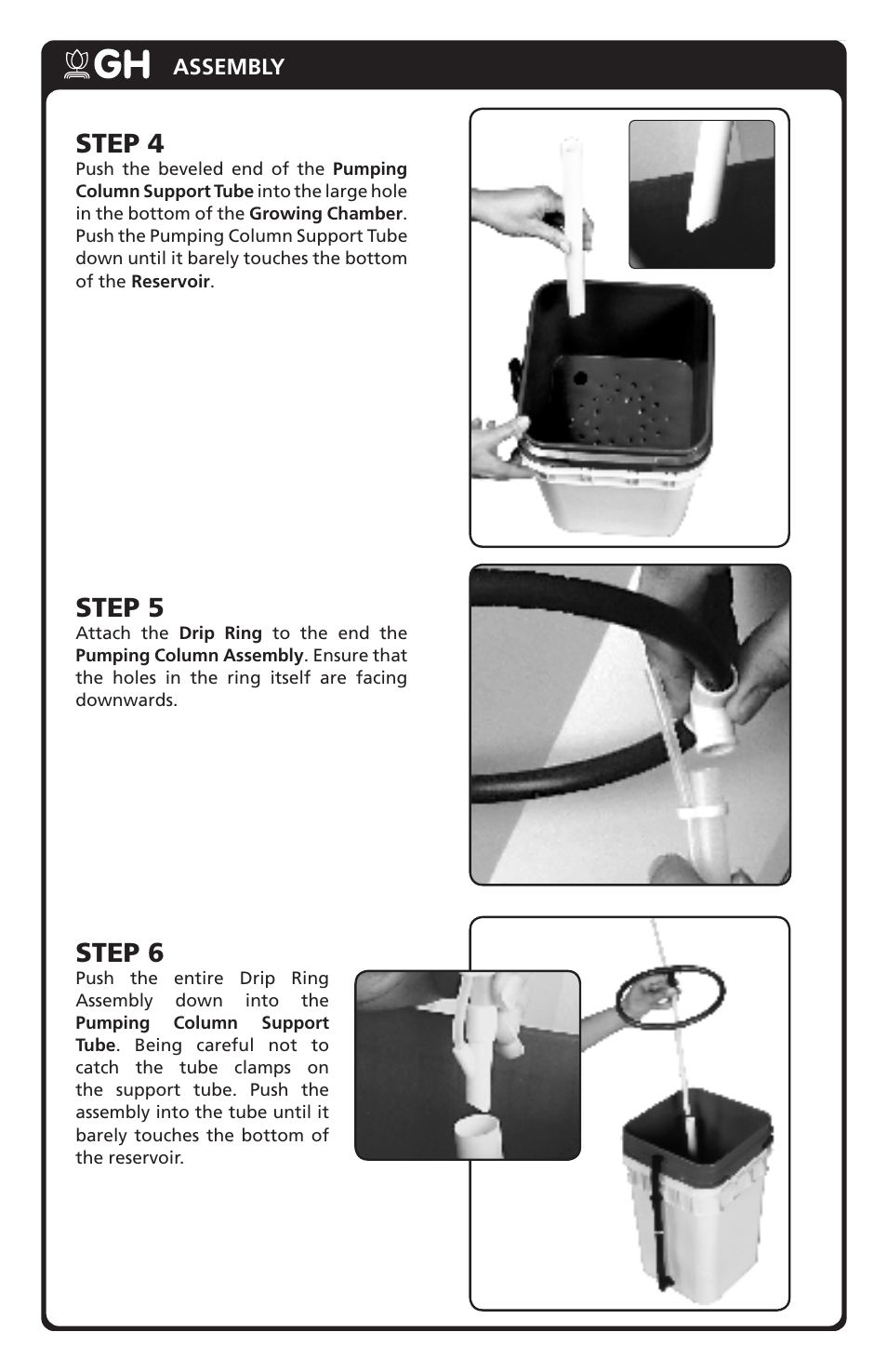 Step 4, Step 5, Step 6 | General Hydroponics WaterFarm User Manual | Page 4 / 8