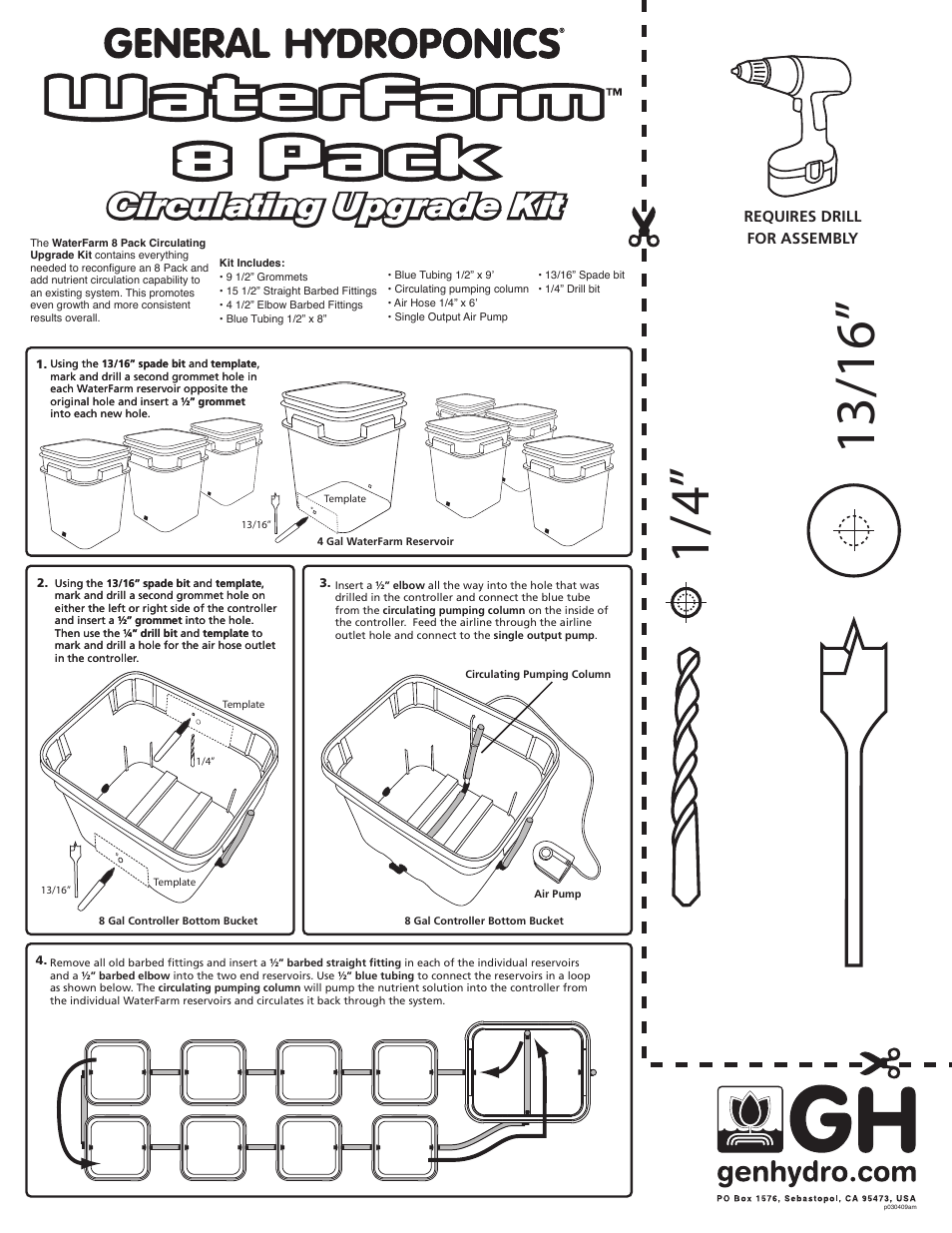 General Hydroponics WaterFarm Upgrade User Manual | 1 page