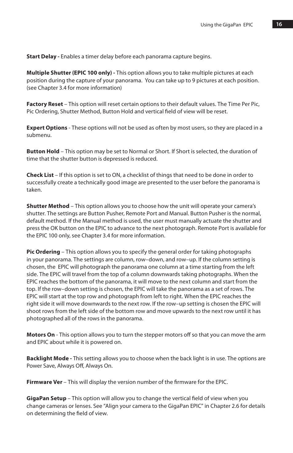 GigaPan EPIC 100 User Manual | Page 19 / 32