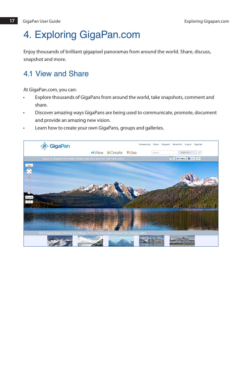 1 view and share | GigaPan EPIC 100 User Manual | Page 20 / 32