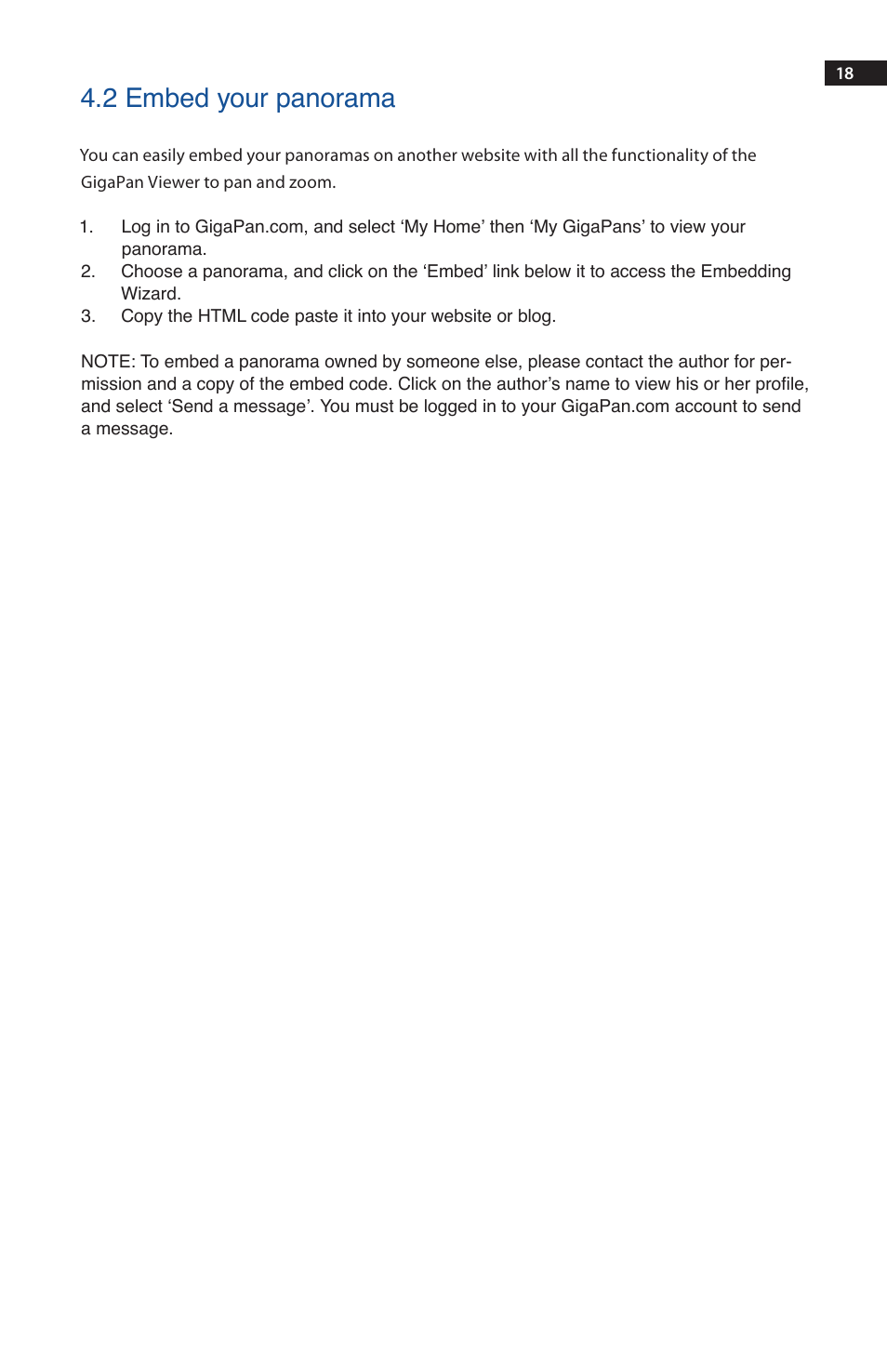 2 embed your panorama | GigaPan EPIC 100 User Manual | Page 21 / 32