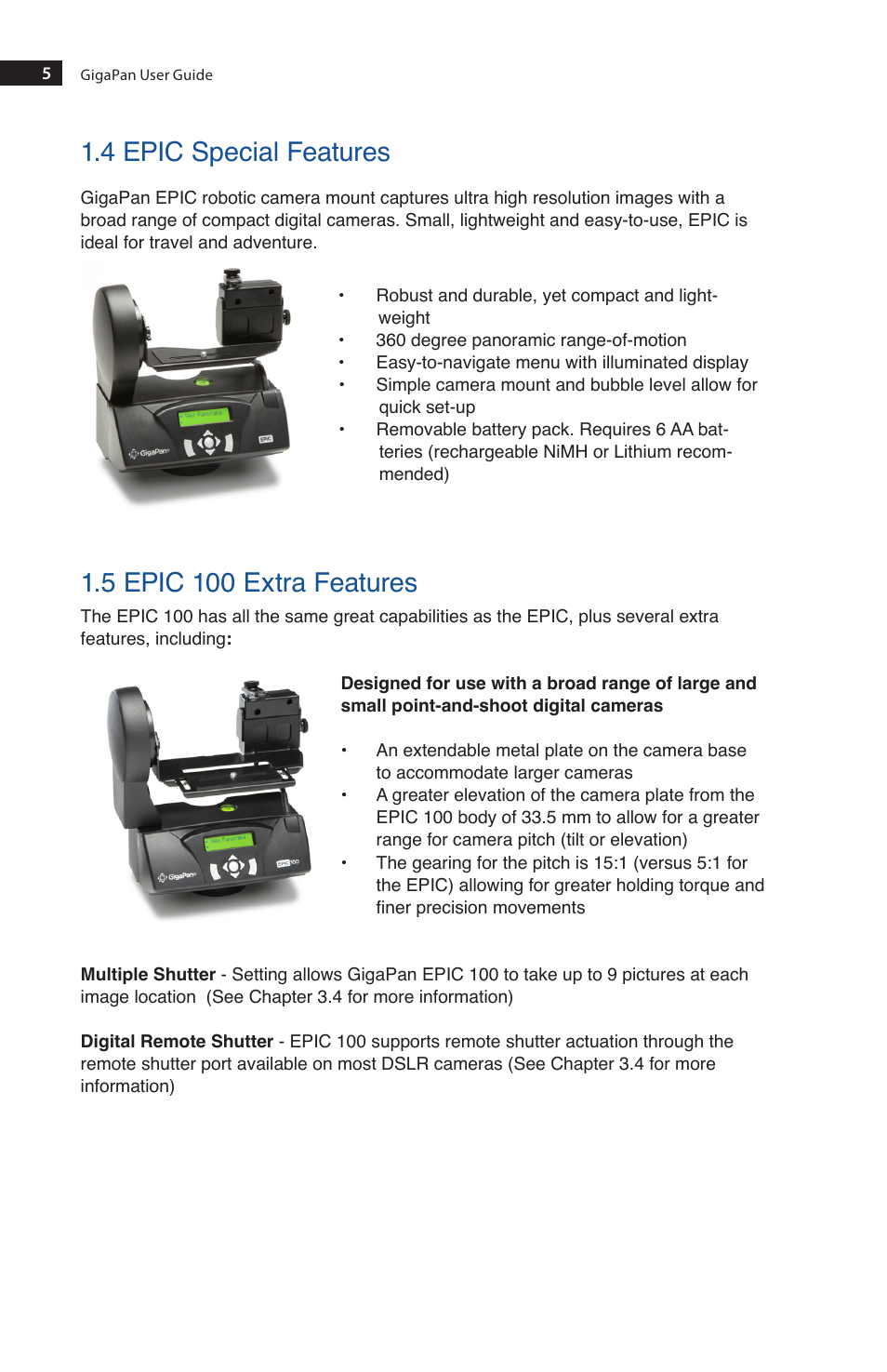 GigaPan EPIC 100 User Manual | Page 8 / 32