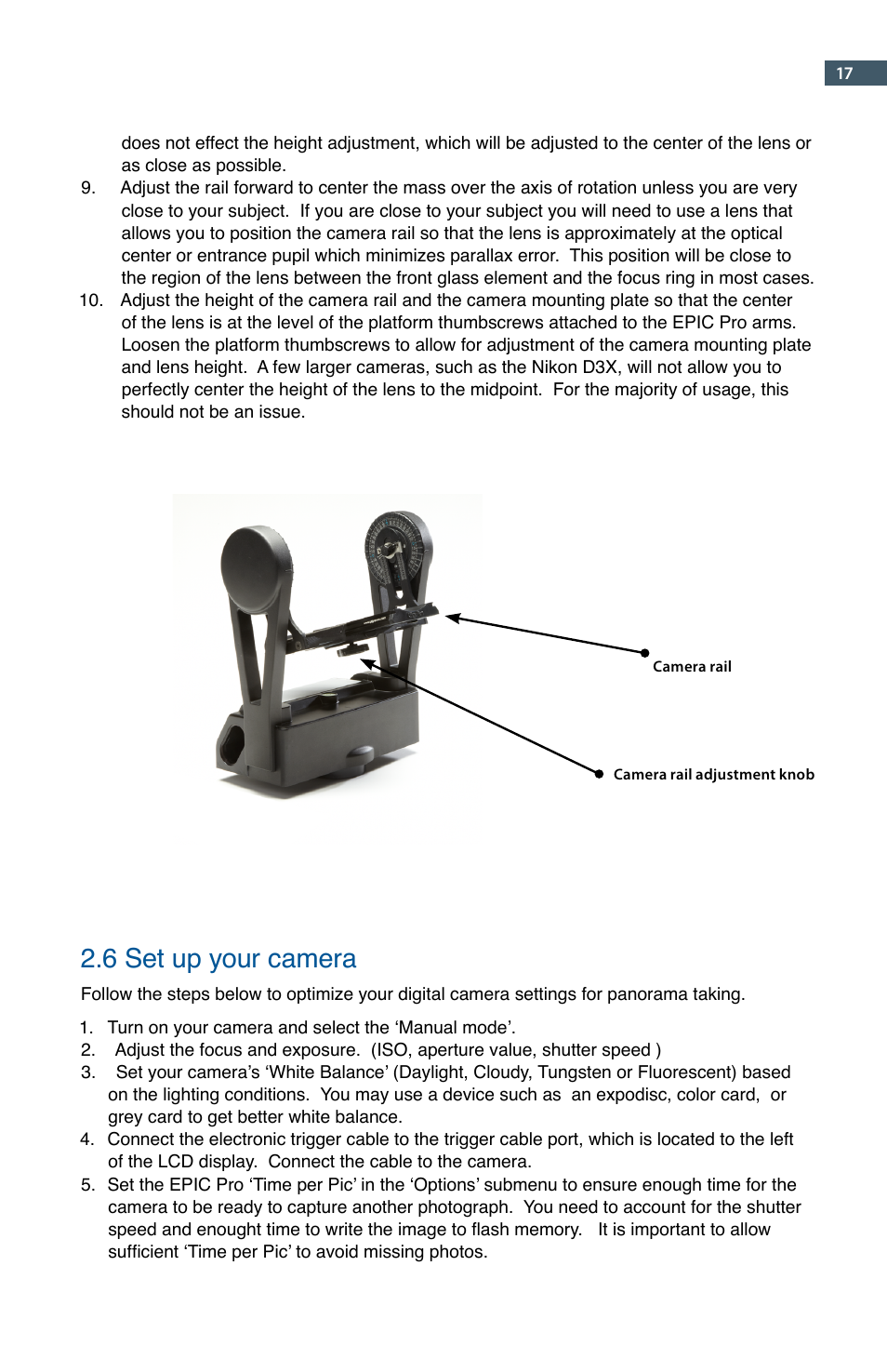 6 set up your camera | GigaPan EPIC Pro User Manual | Page 20 / 56