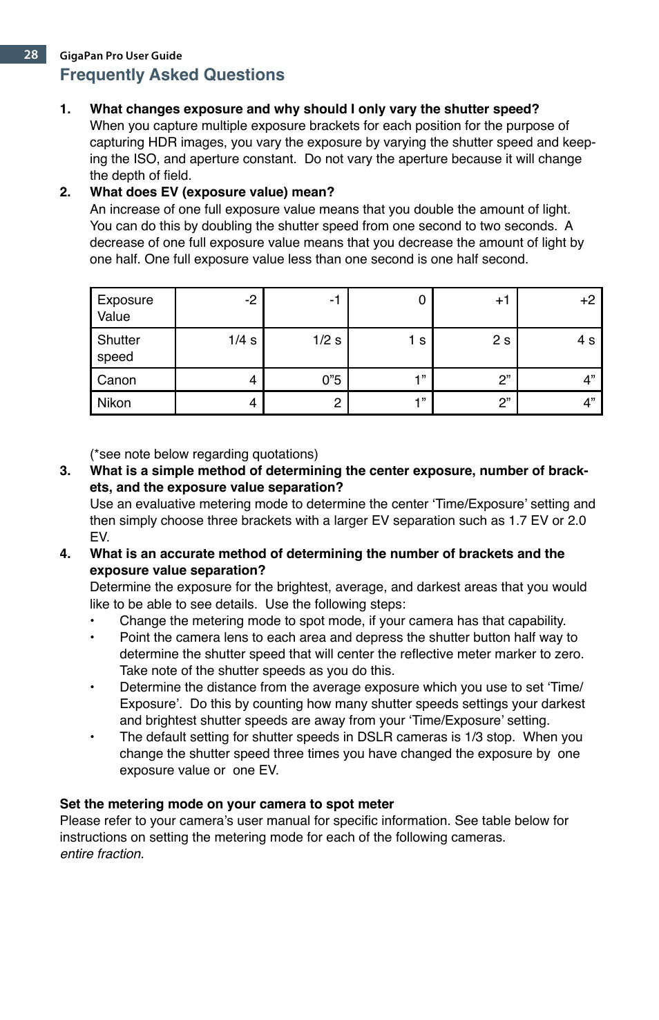 Frequently asked questions | GigaPan EPIC Pro User Manual | Page 31 / 56