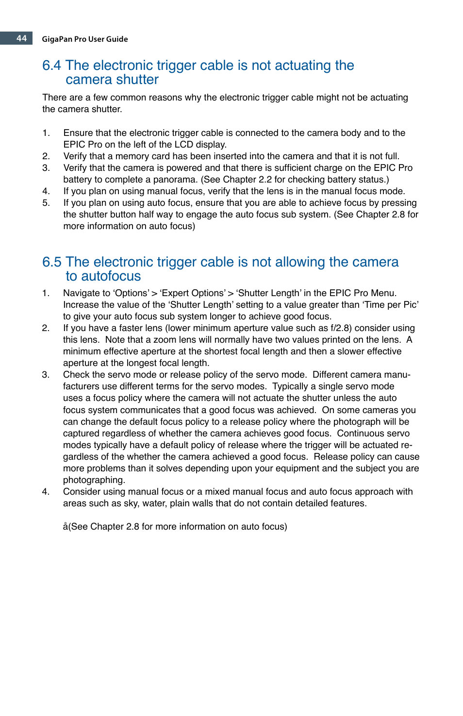 GigaPan EPIC Pro User Manual | Page 47 / 56