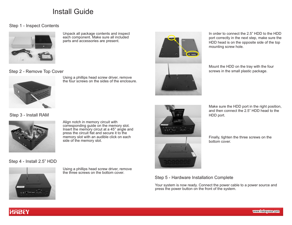 Install guide | Habey BIS-6761 User Manual | Page 2 / 3