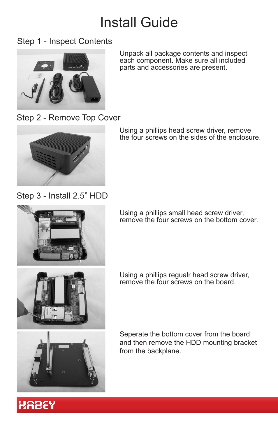 Install guide | Habey BIS-6621 User Manual | Page 2 / 4