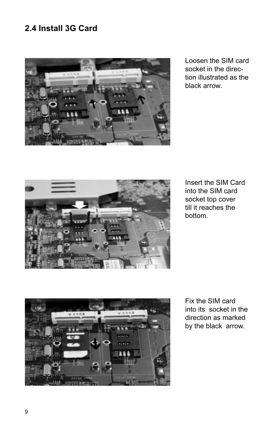 4 install 3g card | Habey PRO-6820 User Manual | Page 14 / 66