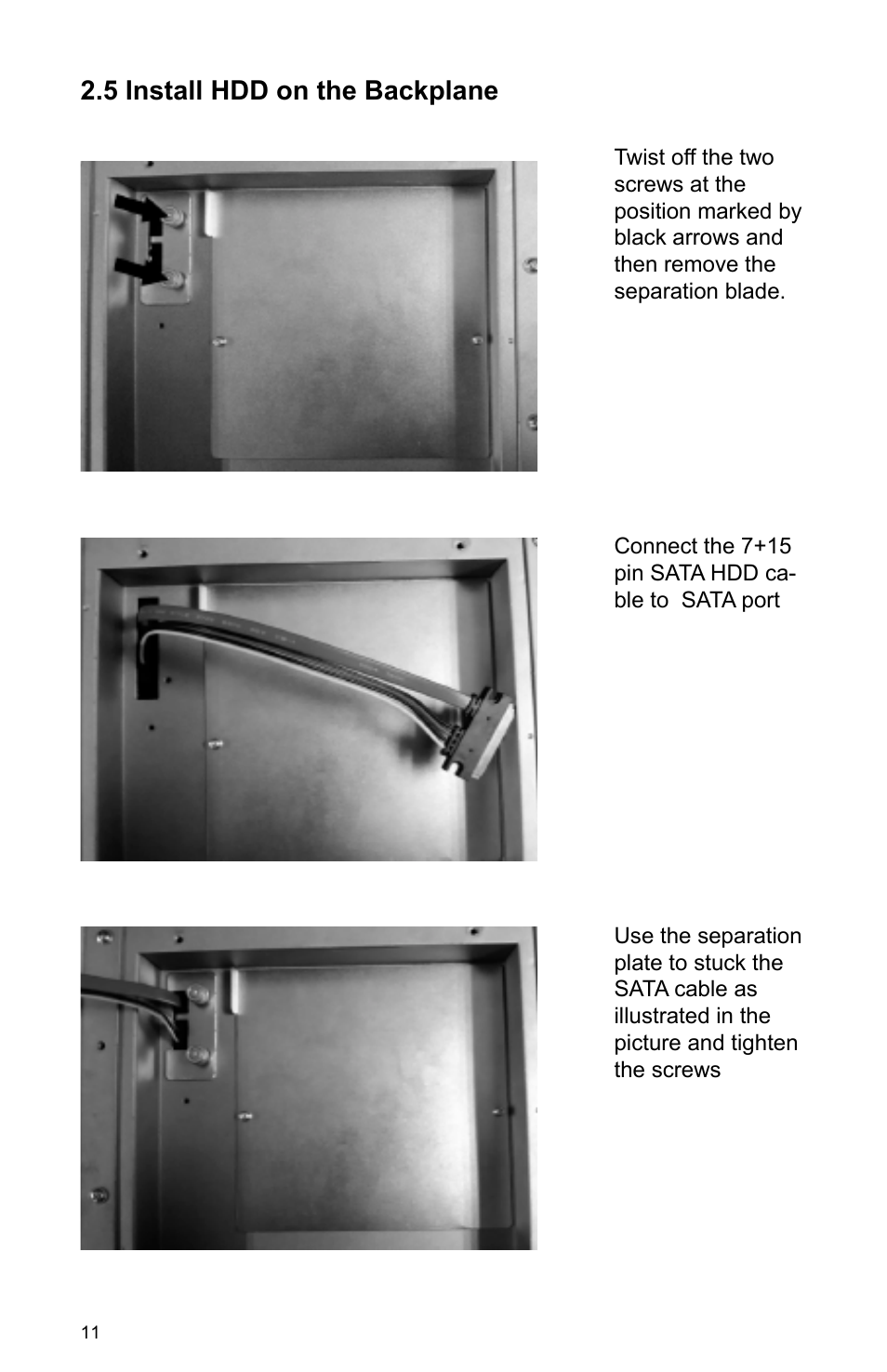 5 install hdd on the backplane | Habey PRO-6820 User Manual | Page 16 / 66