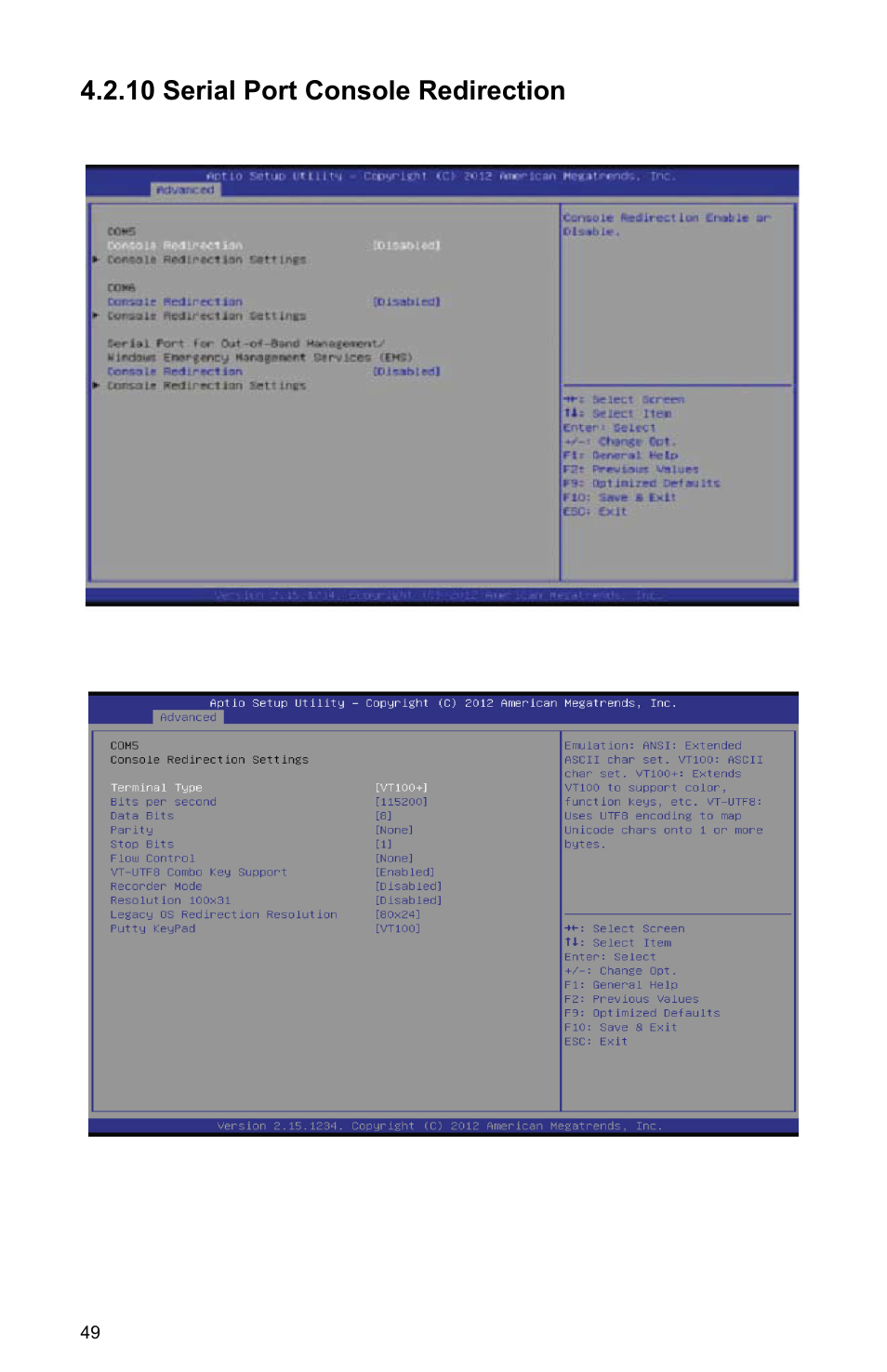 10 serial port console redirection | Habey PRO-6820 User Manual | Page 54 / 66