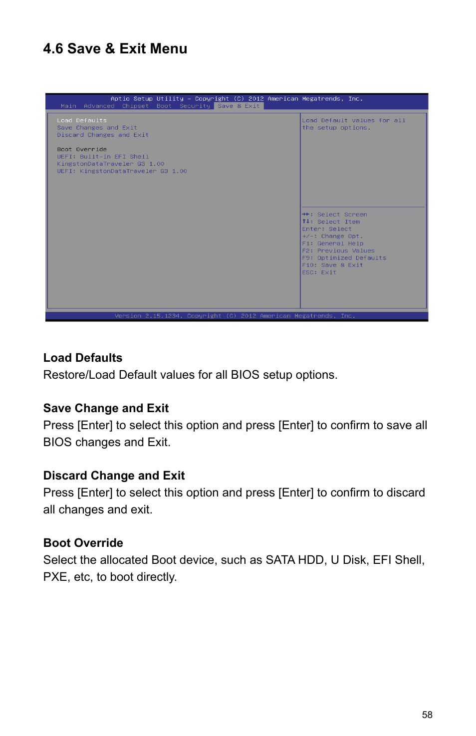 6 save & exit menu | Habey PRO-6820 User Manual | Page 63 / 66