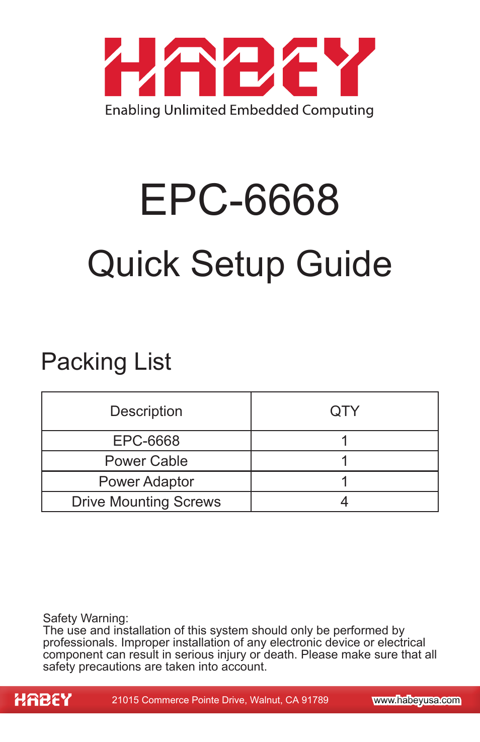 Habey EPC-6668 User Manual | 3 pages