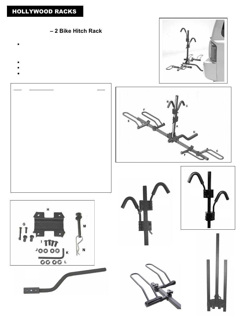 Hollywood Racks HR1000 SportRider 2 bike User Manual | 9 pages