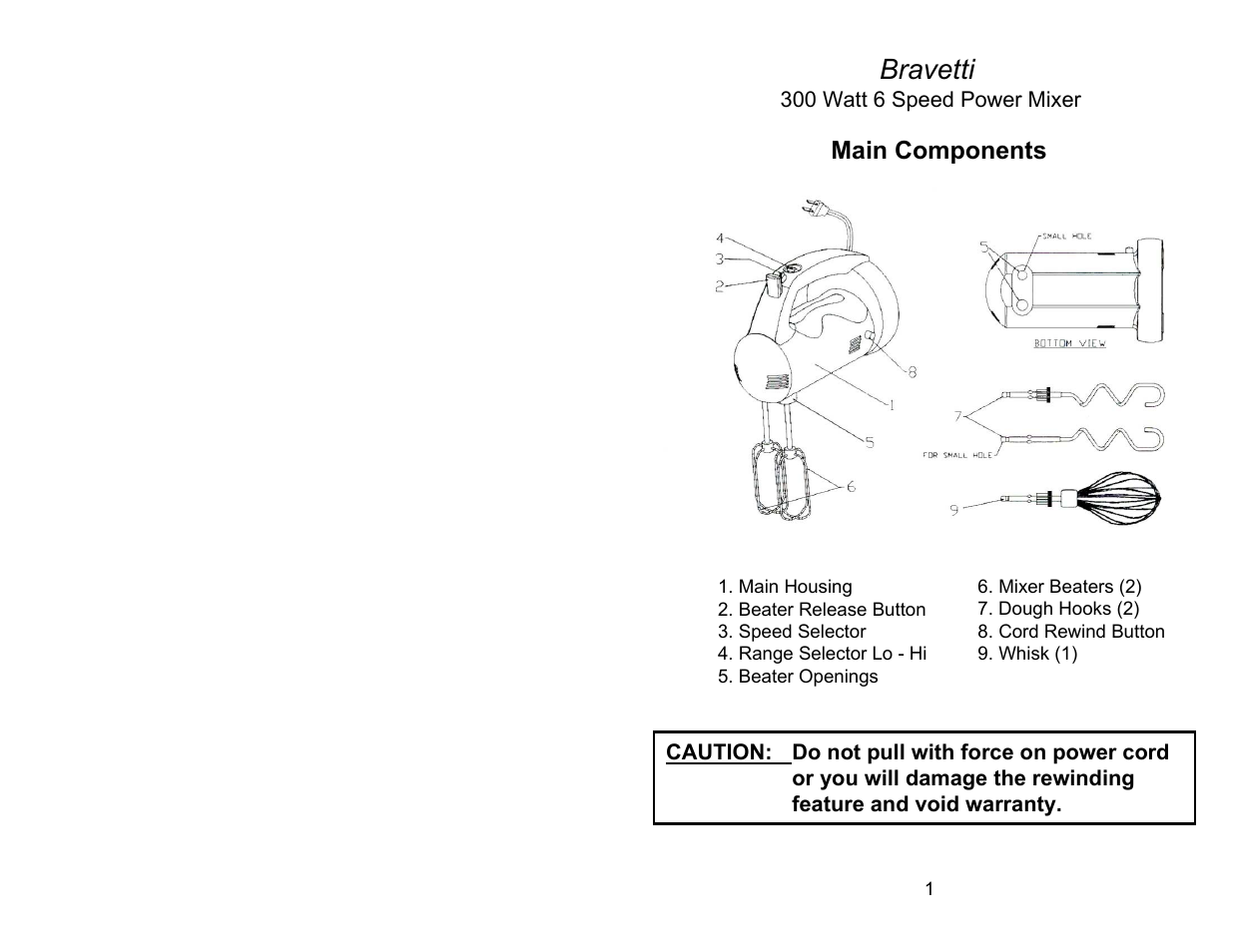 Bravetti | Bravetti EP565CH User Manual | Page 3 / 6