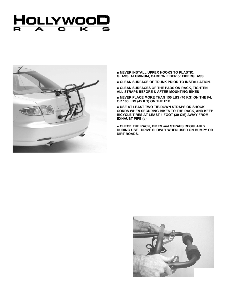 Hollywood Racks F4 User Manual | 6 pages