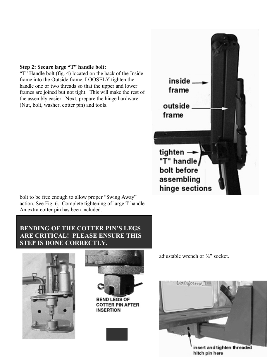 Assembly of swing away rack | Hollywood Racks Swing Away (Boomer style) User Manual | Page 2 / 7