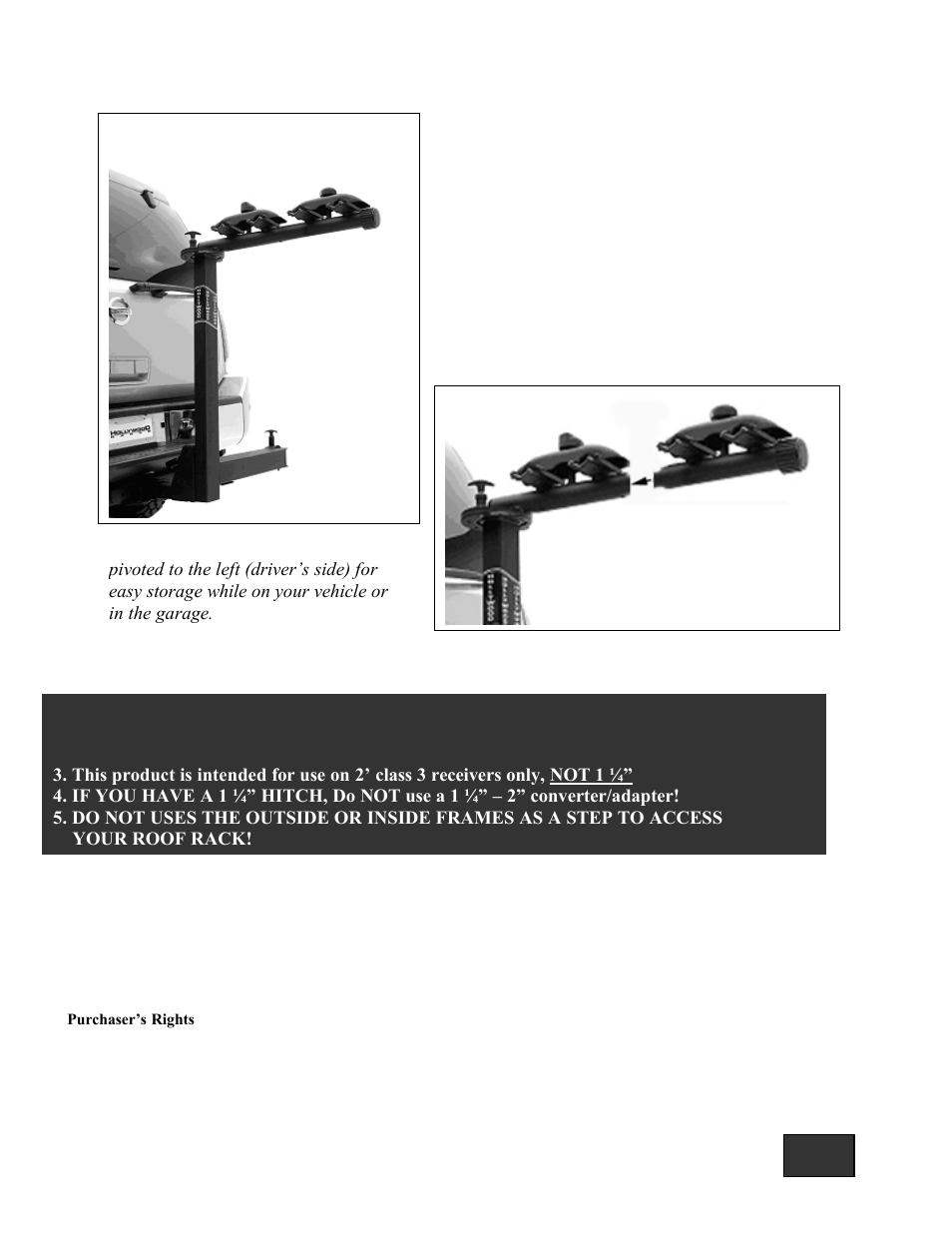 Hollywood Racks Swing Away (Boomer style) User Manual | Page 6 / 7