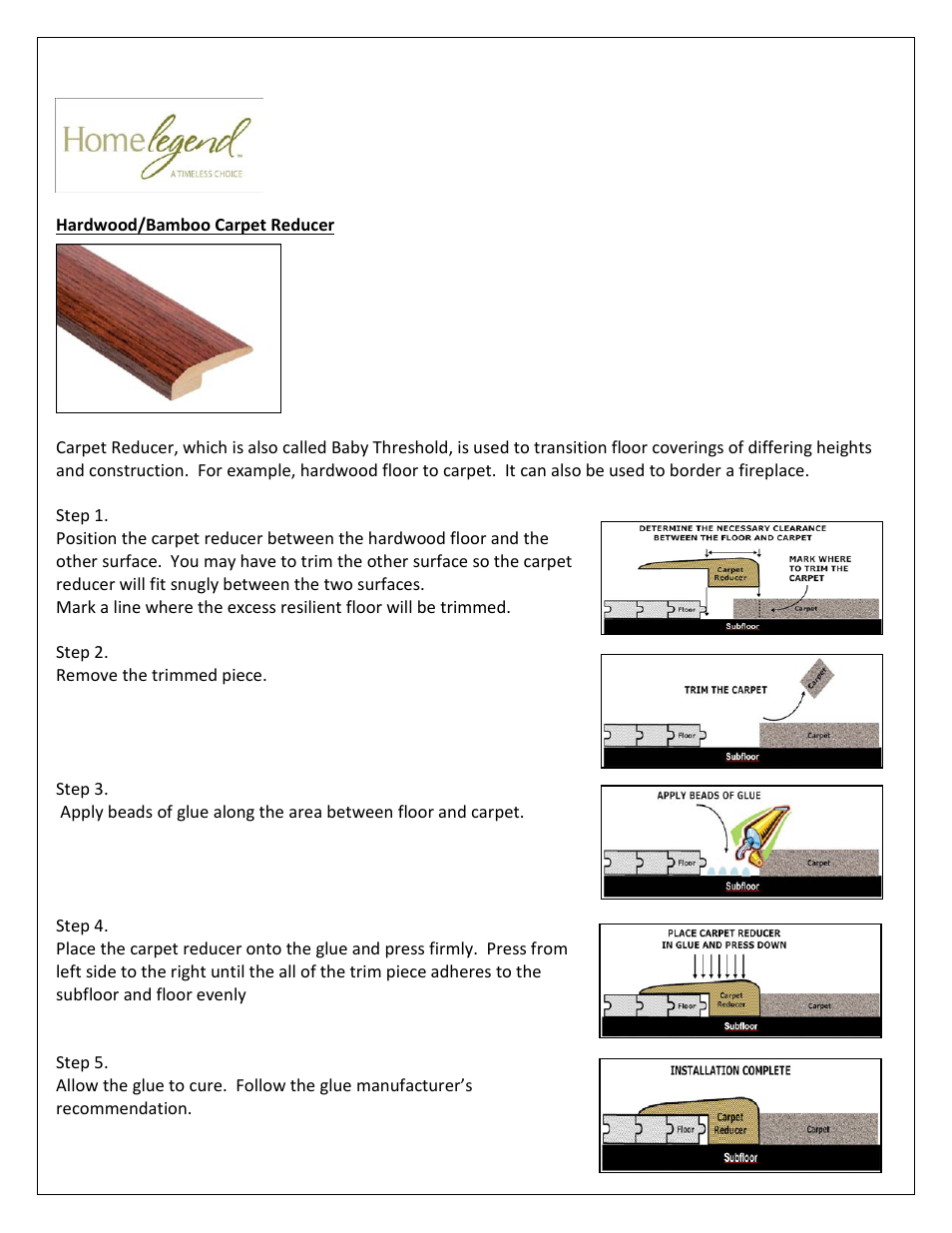 Home Legend Hardwood and Bamboo T-molding User Manual | Page 11 / 14