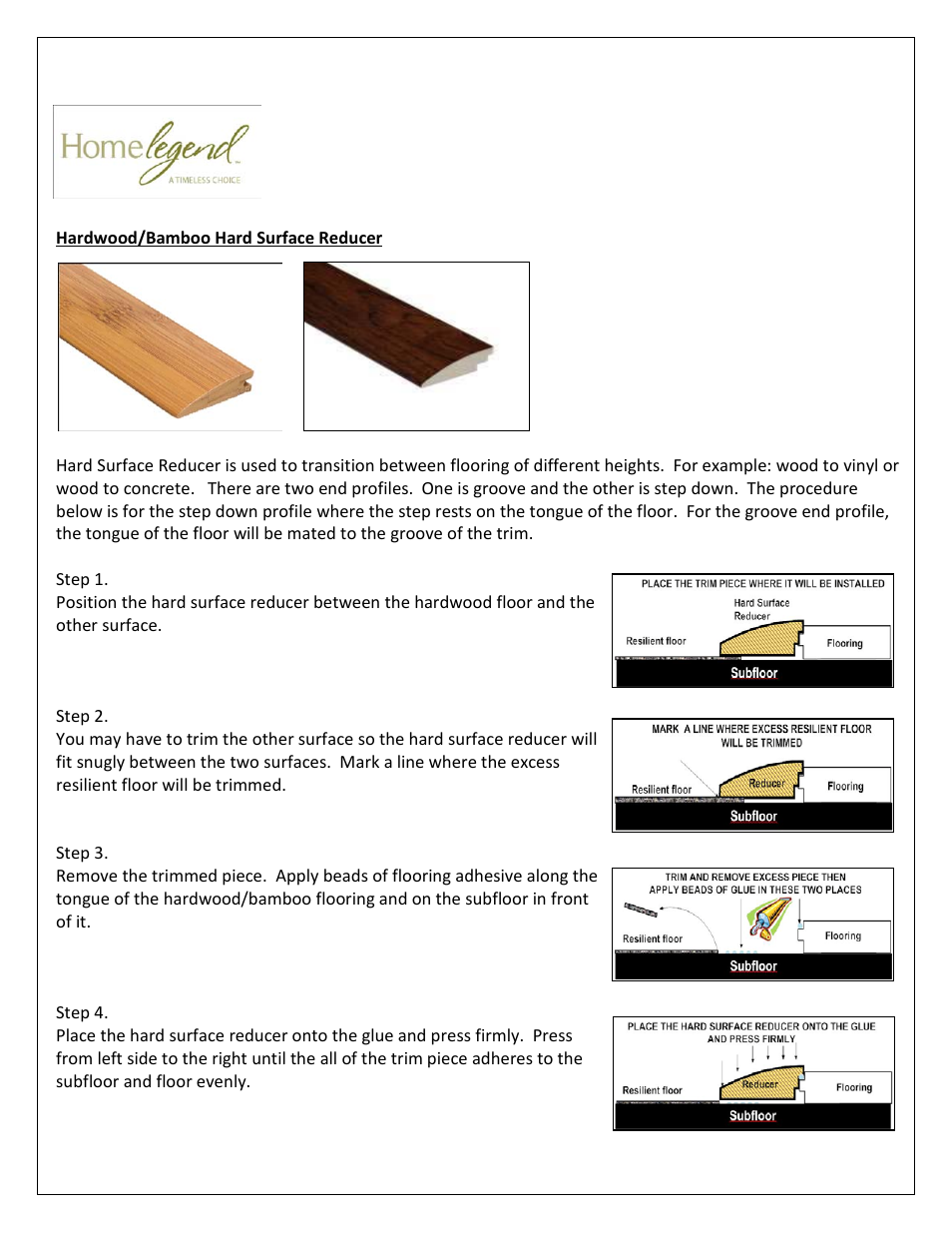 Home Legend Hardwood and Bamboo T-molding User Manual | Page 7 / 14