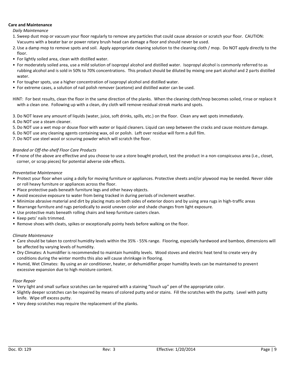 Home Legend Valinge User Manual | Page 9 / 10