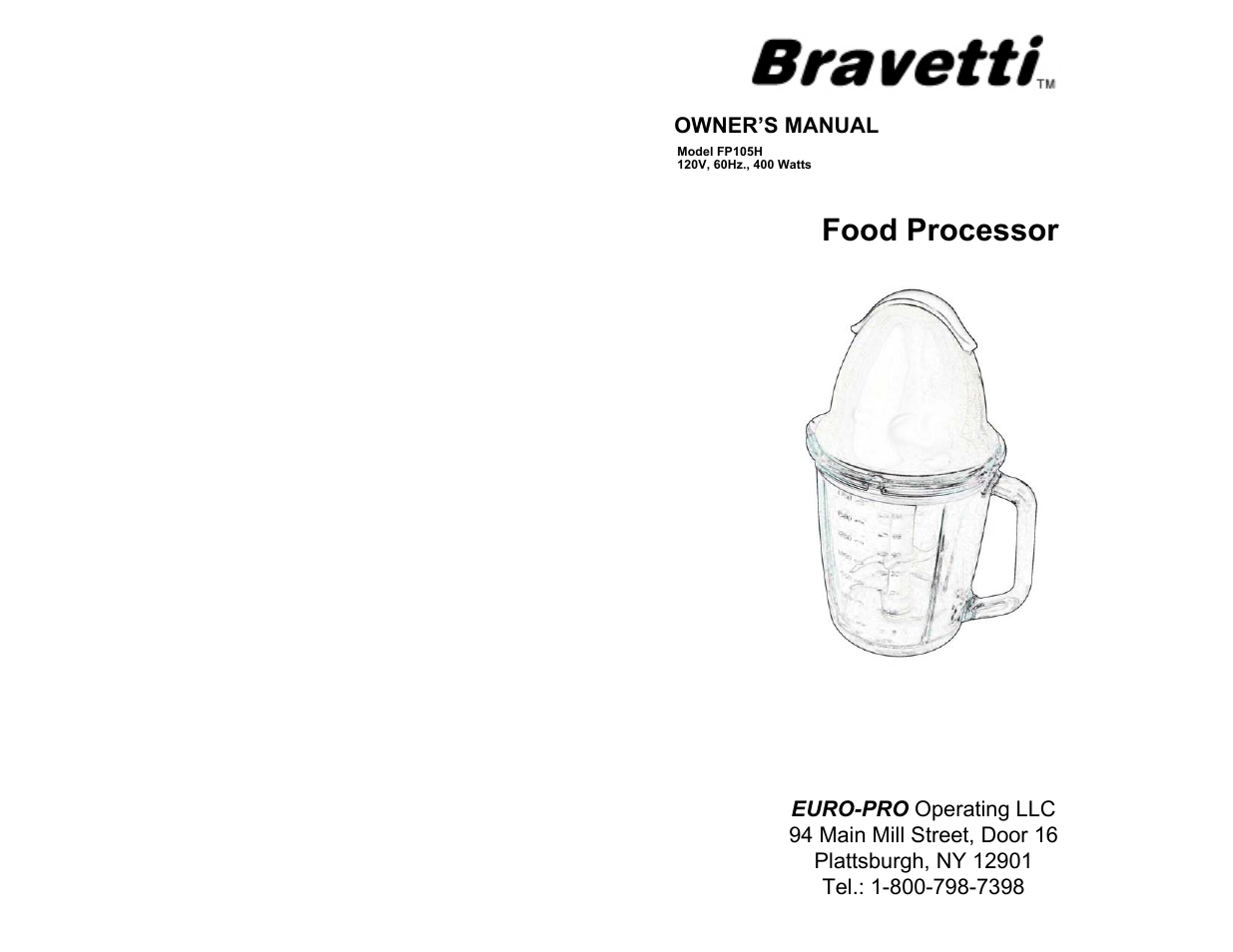 Bravetti FP105H User Manual | 4 pages