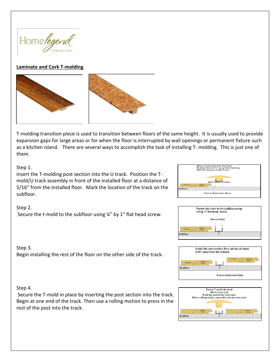 Home Legend Laminate and Cork Hard Surface Reducers User Manual | Page 5 / 8