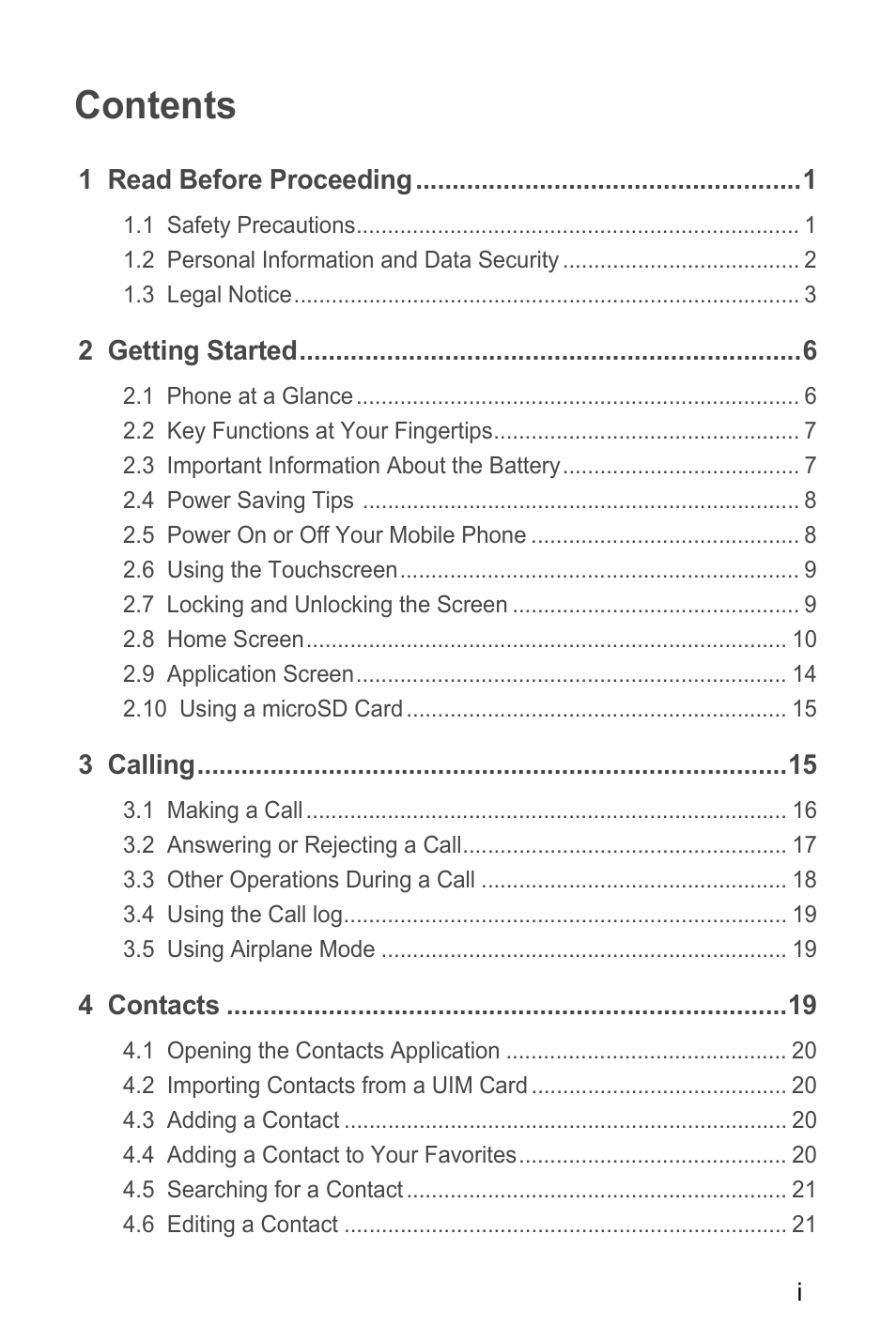 Huawei C8650+ User Guide User Manual | Page 2 / 64
