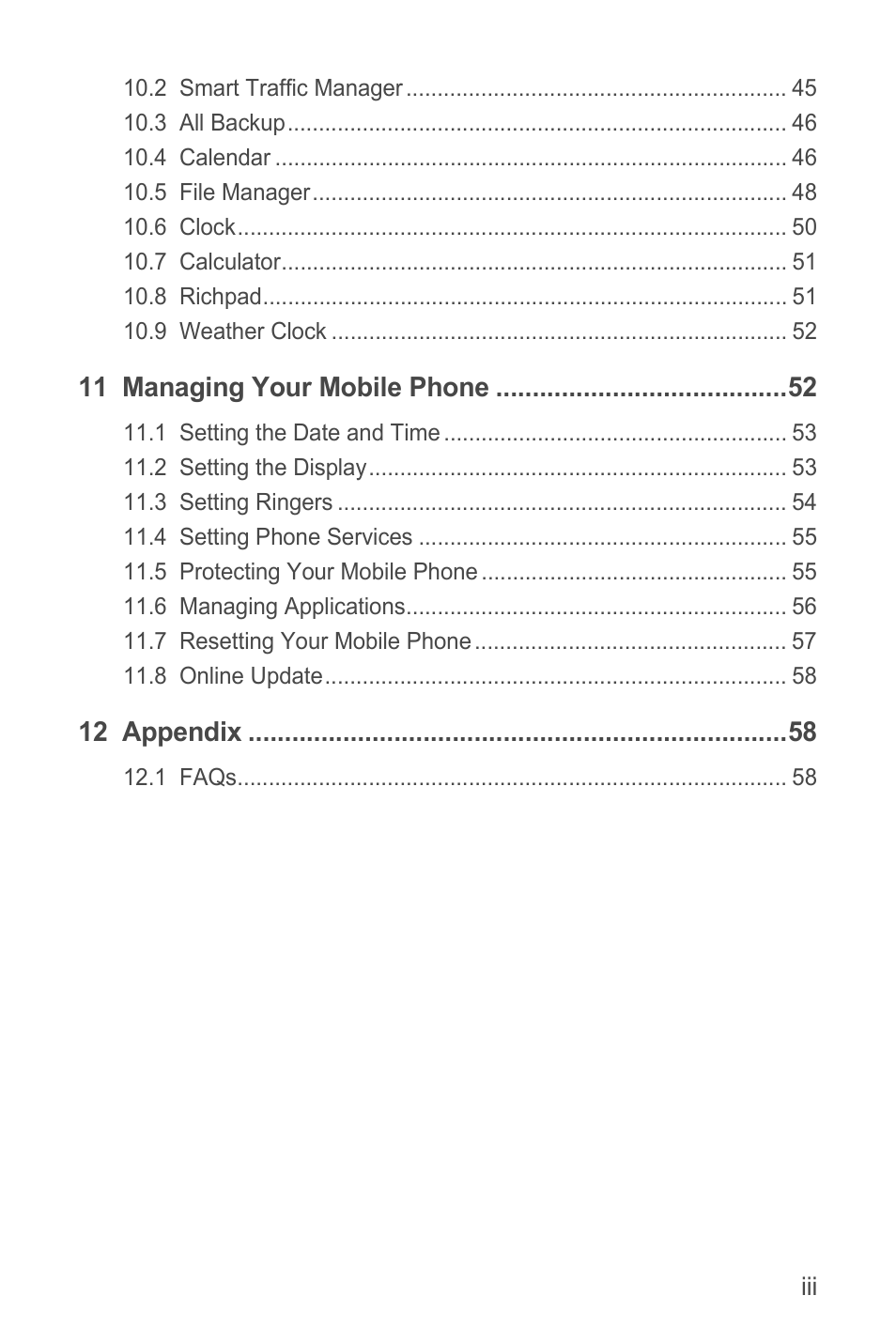 Huawei C8650+ User Guide User Manual | Page 4 / 64