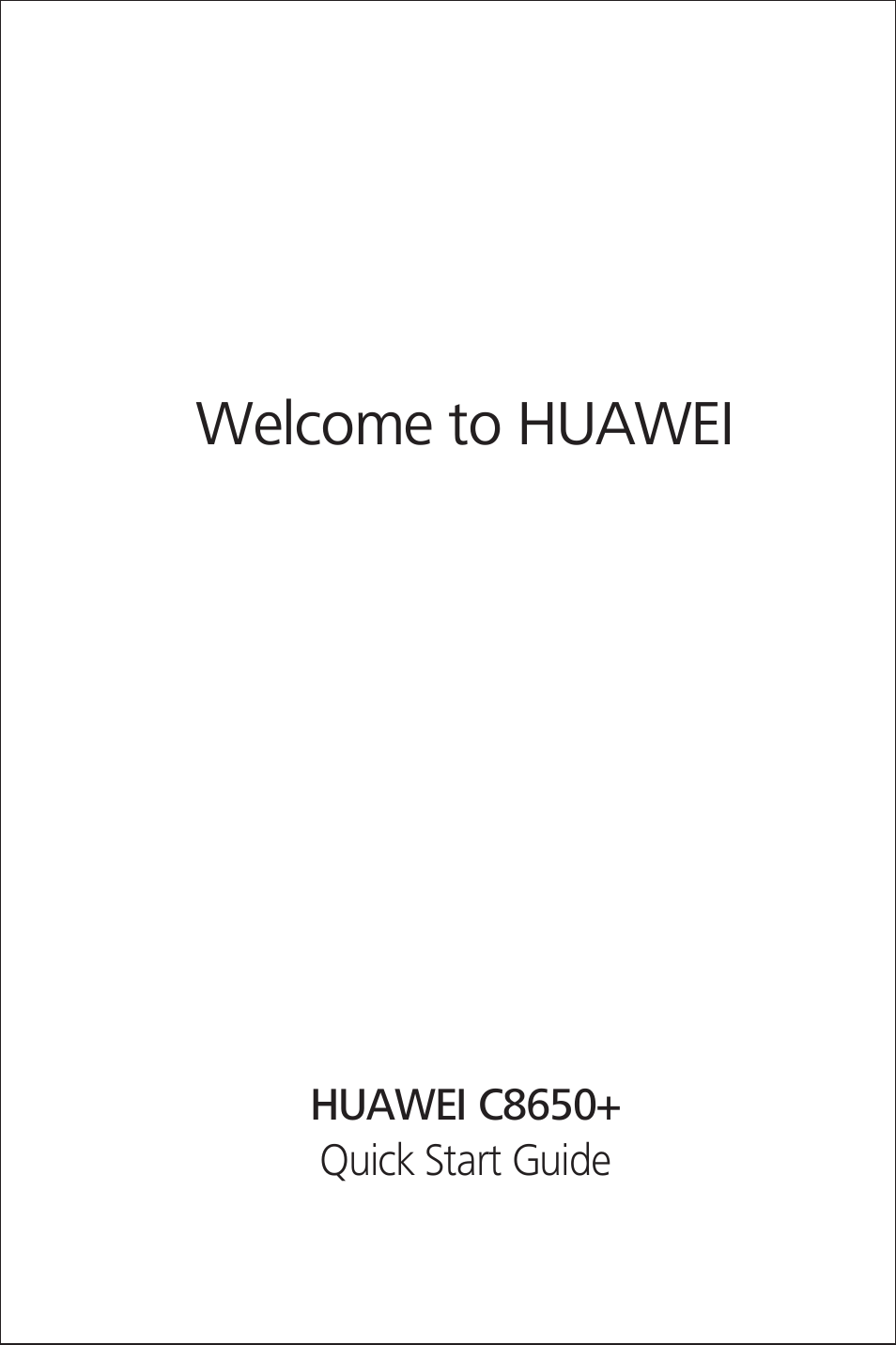 Huawei C8650+ Quick Start User Manual | 17 pages