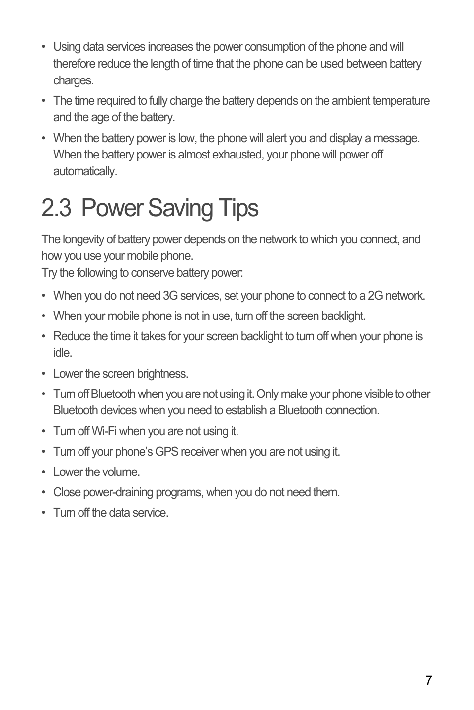 3 power saving tips | Huawei C8655 User Guide User Manual | Page 11 / 74