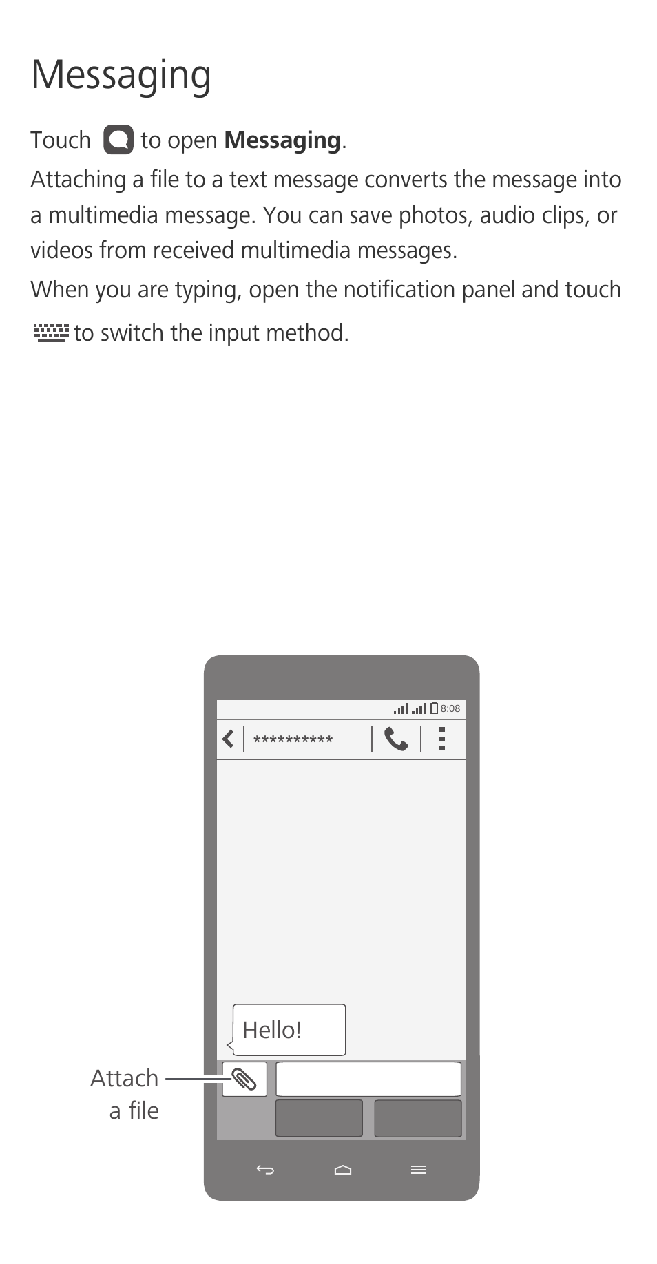 Messaging | Huawei Honor 3C H30-U10 Quick Start User Manual | Page 10 / 32