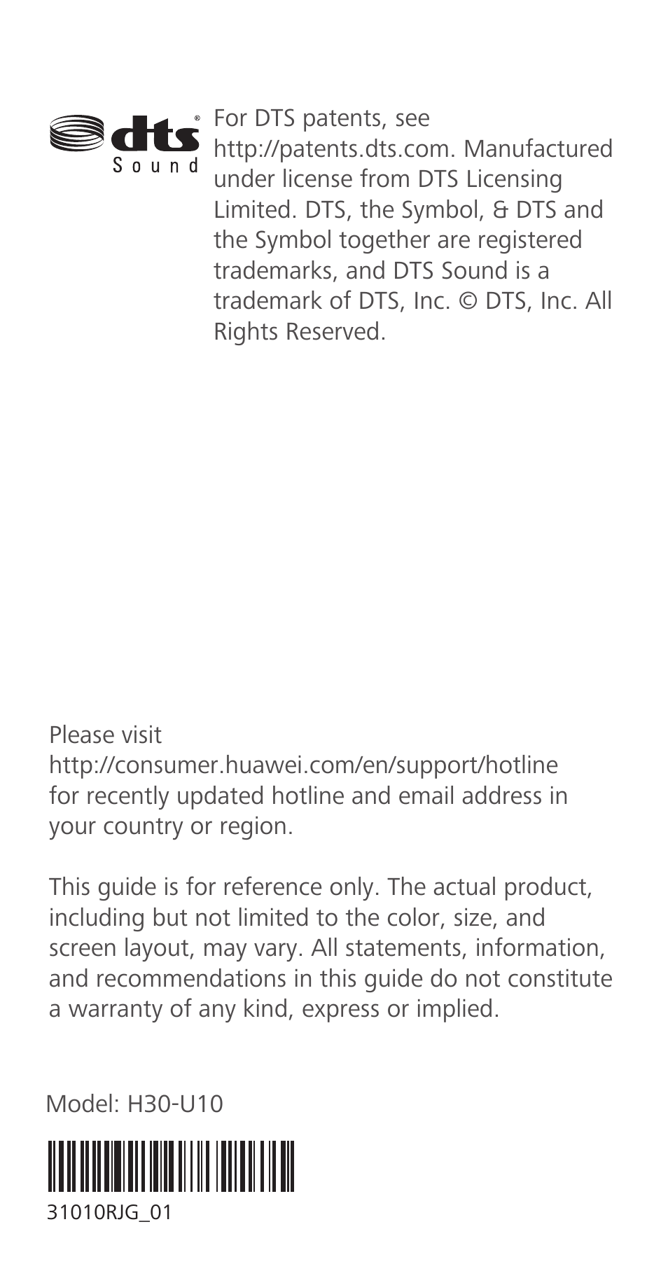 Huawei Honor 3C H30-U10 Quick Start User Manual | Page 32 / 32