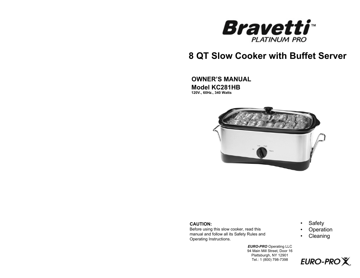 Bravetti KC281HB User Manual | 10 pages